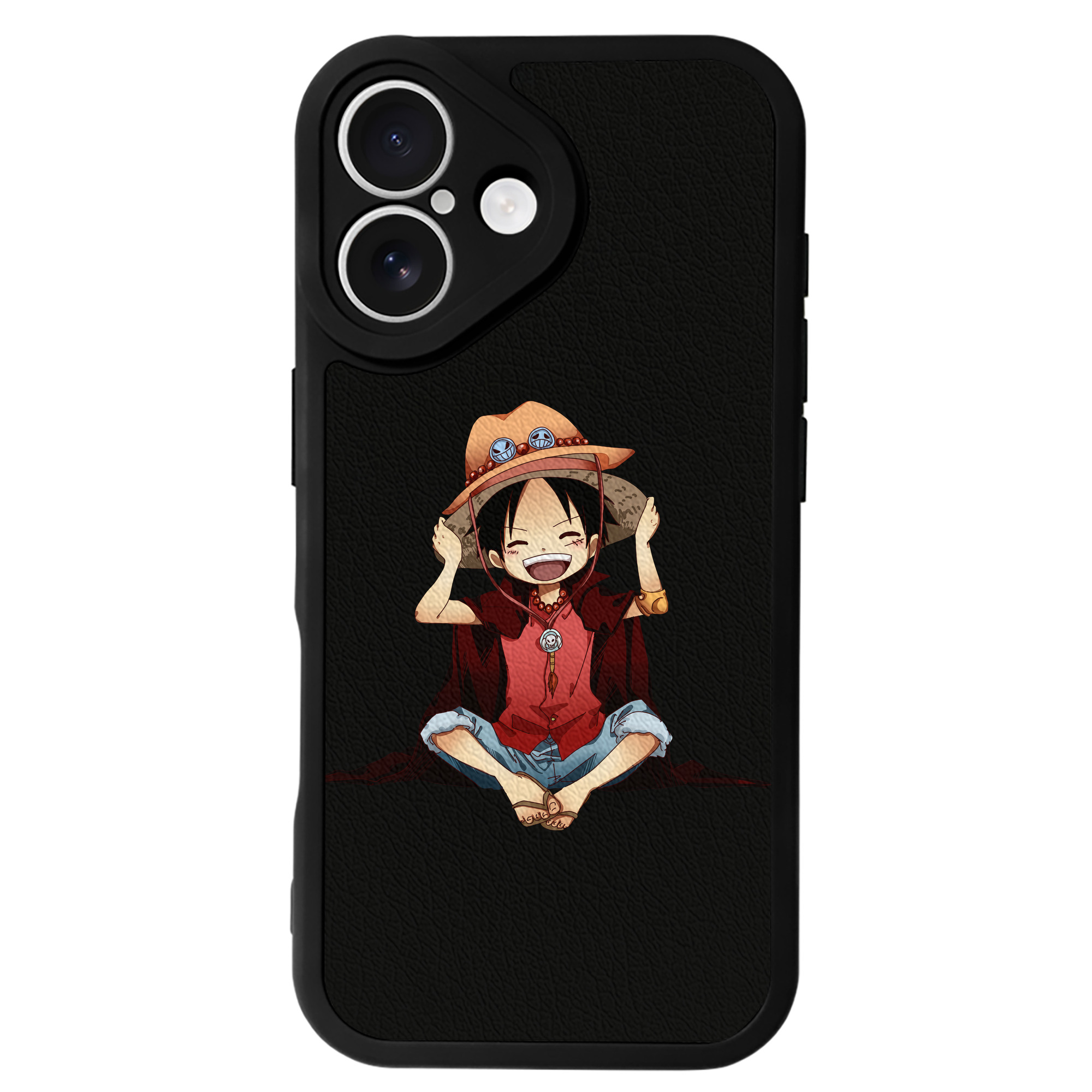 （画像用） ワンピース モンキー・D・ルフィ ONE PIECE Monkey D. Luffy 【iPhone 16シリーズ対応】シリコンスマホケース（レザー調） 材質：シリコン
